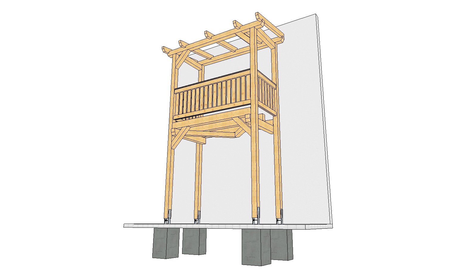 Bausatz Holzbalkon Mit Pultdach X M Htl Solid