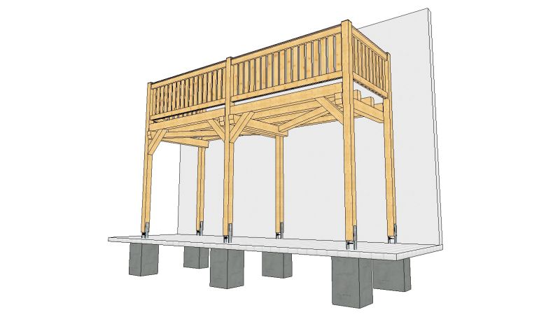 Bausatz Holzbalkon Ohne Dach X M Htl Solid